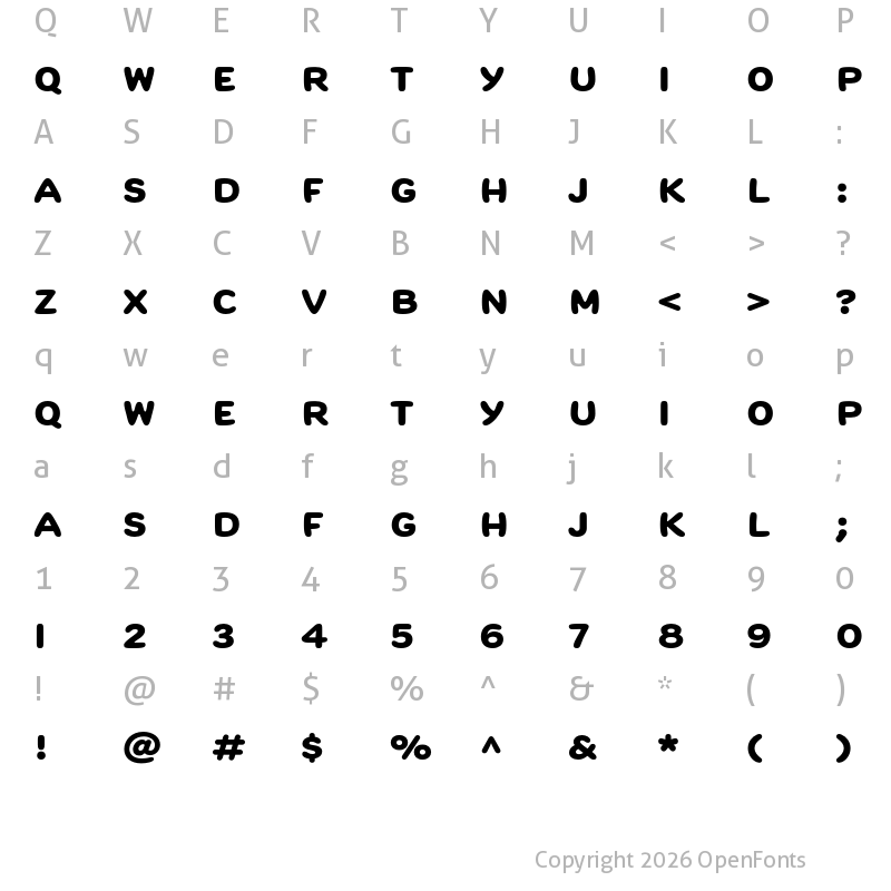 Character Map of Pinecone MVB Wide