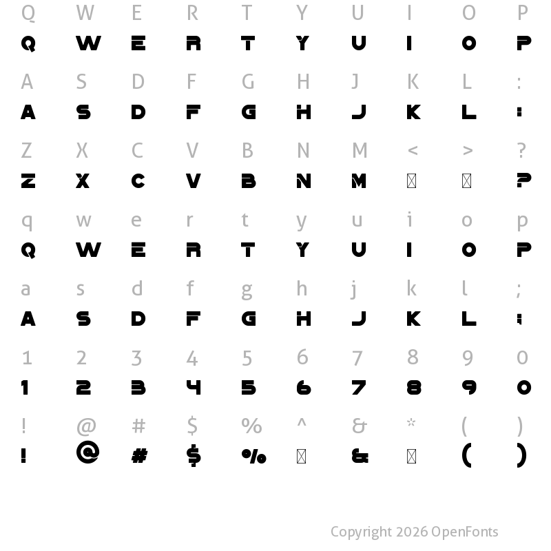 Character Map of PINEON Regular
