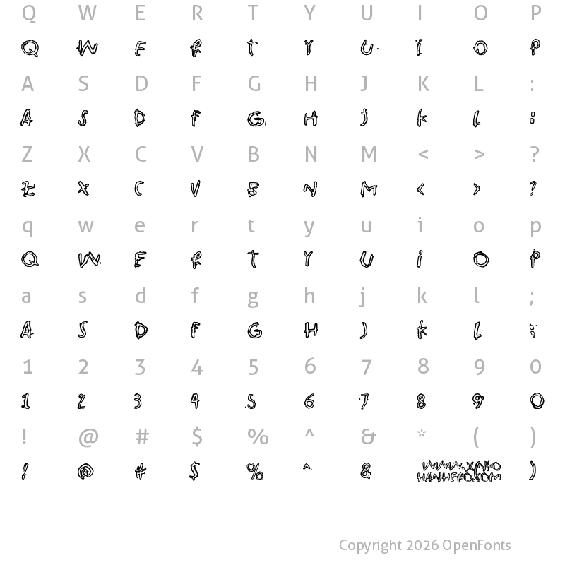 Character Map of Pink Bazooka Regular