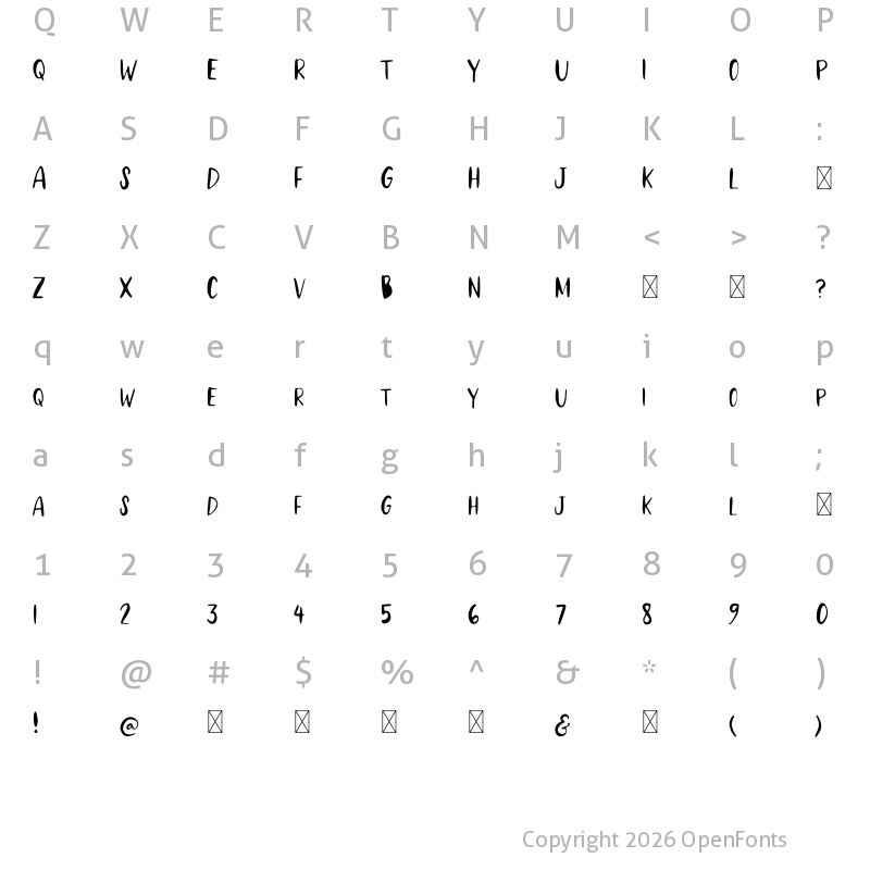 Character Map of Pink Lemonade Regular