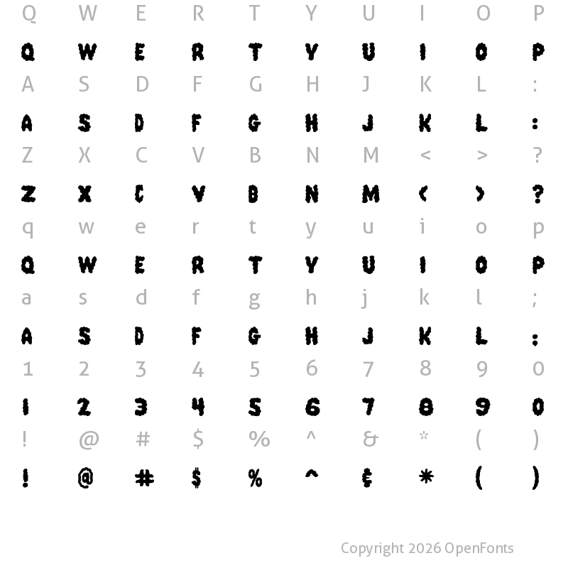 Character Map of PinkCandyPopcornFont Regular