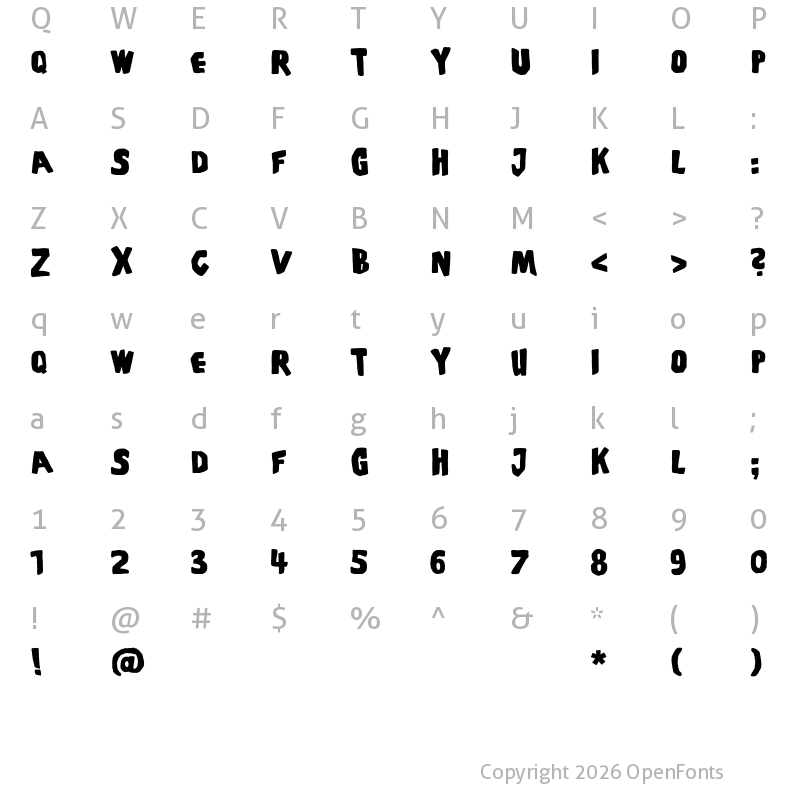Character Map of PiS Coffins and Ghosts Regular