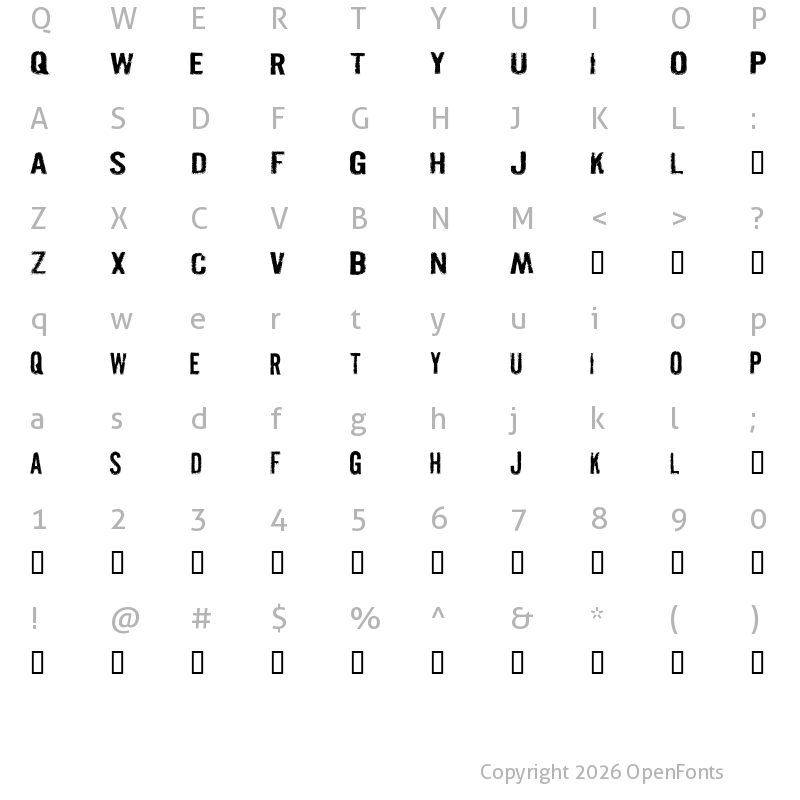 Character Map of Pistolgrip Regular