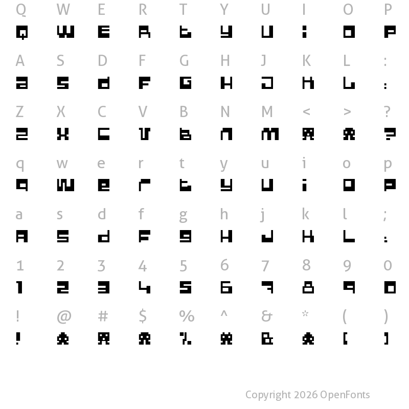 Character Map of Pixel Power Regular