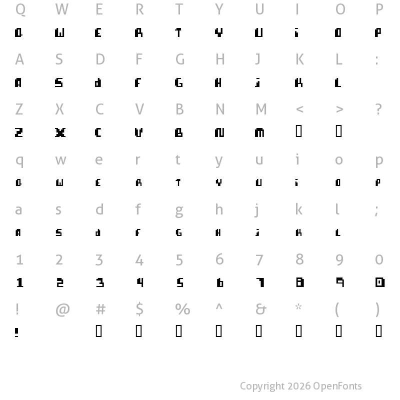 Character Map of pixellife small cap