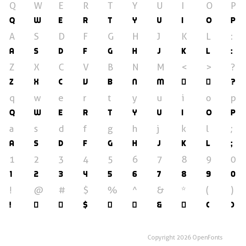 Character Map of Piximisa Regular