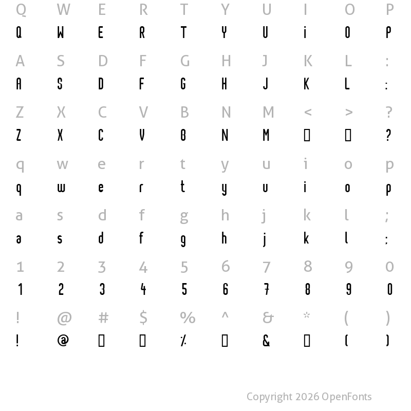 Character Map of Pixochrome Regular