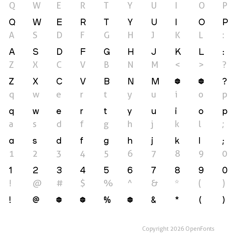 Character Map of Plaax 6 Trial 36-Regular