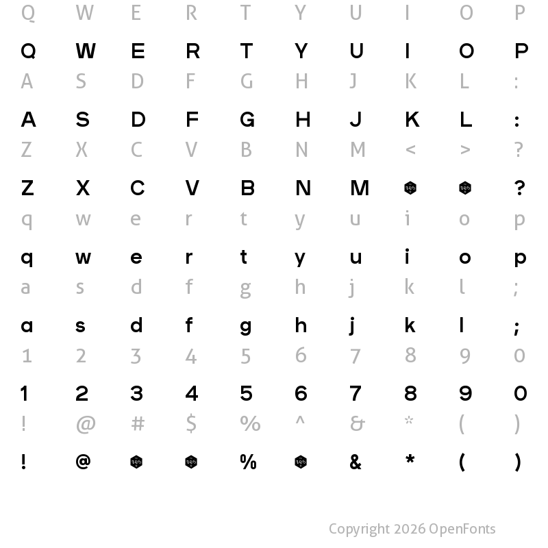Character Map of Plaax 6 Trial 46-Bold