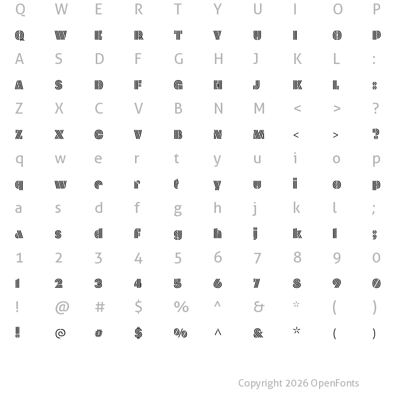 Character Map of Plakato Inline Pro Regular