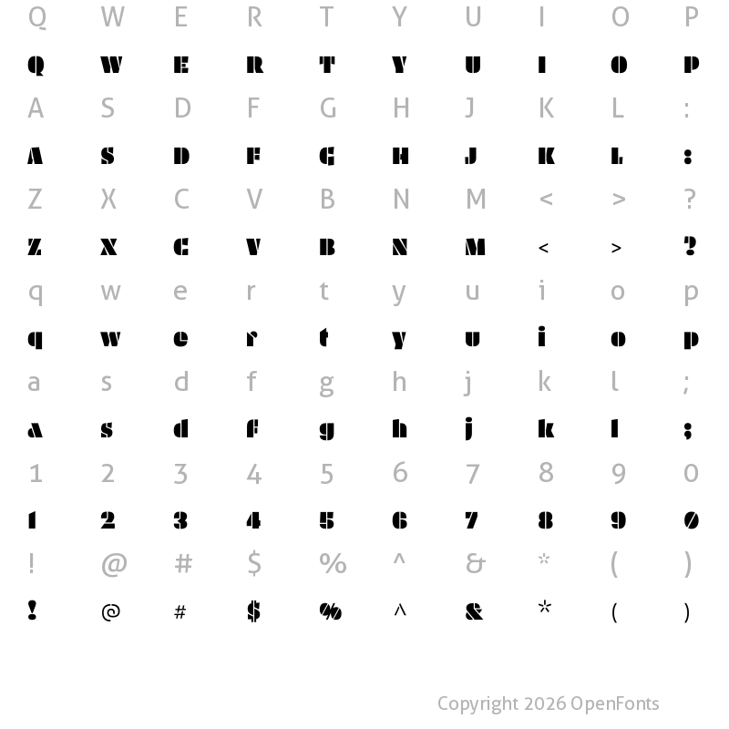 Character Map of Plakato Pro Regular