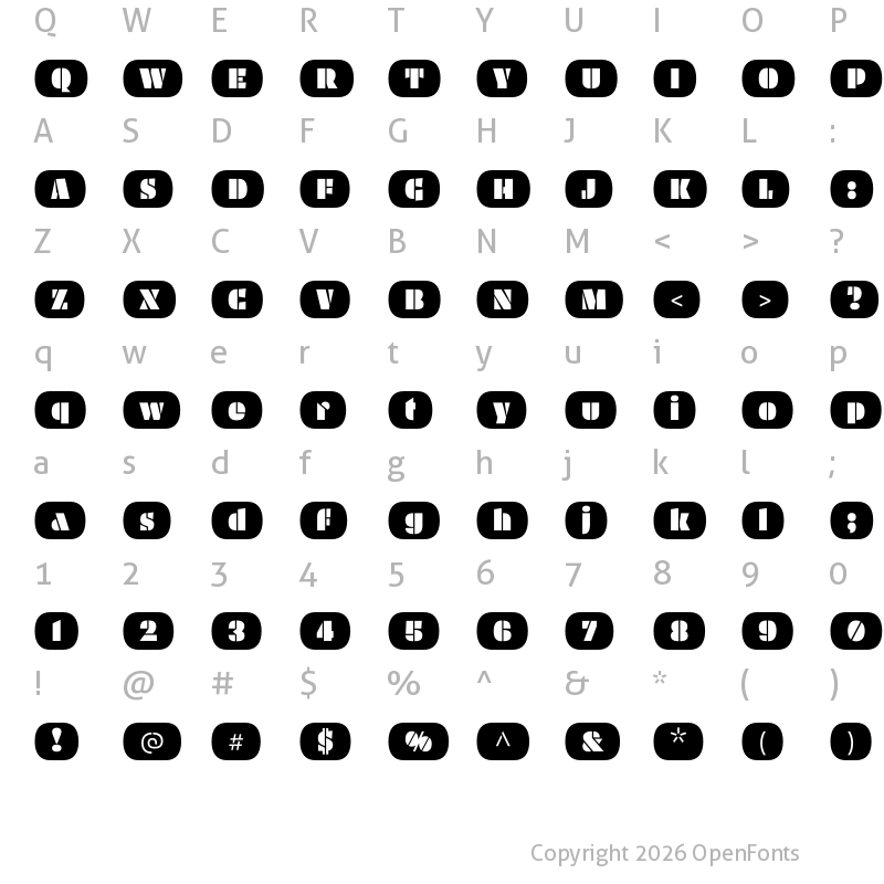 Character Map of Plakato Stencil Pro Regular