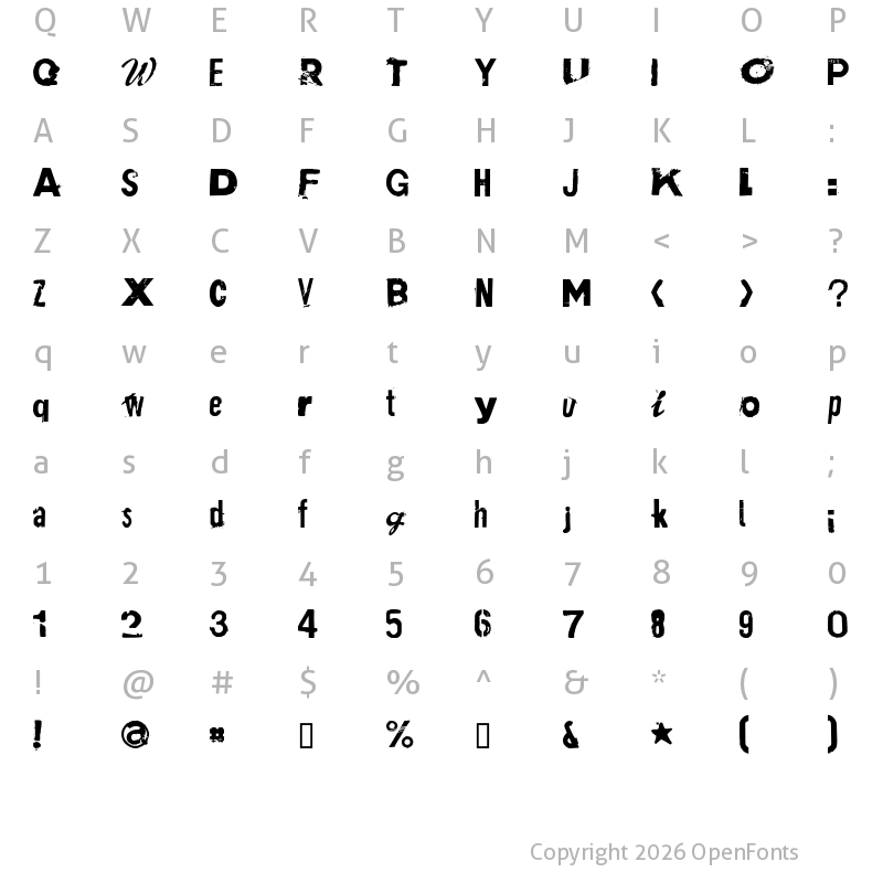 Character Map of Plakken Regular