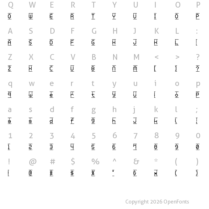 Character Map of Plamo Regular