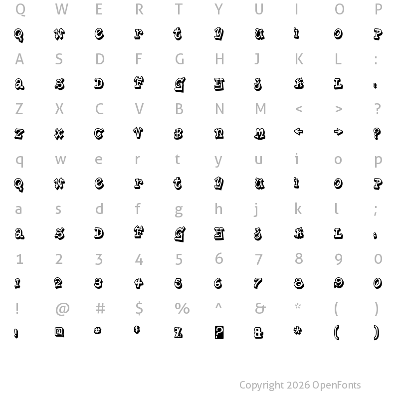 Character Map of Planet Benson Two Regular