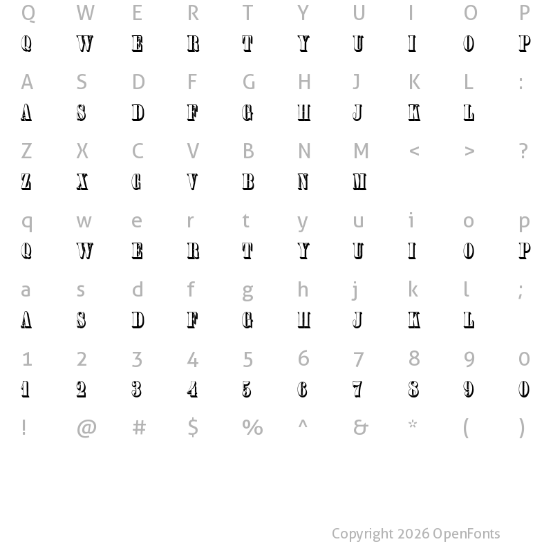 Character Map of Plastische Plakat-Antiqua Regular