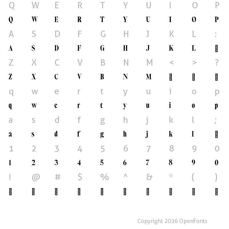 Character Map of Plateau Five Bold Trial
