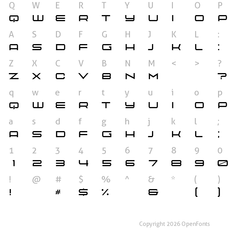 Character Map of Playa Extended Light