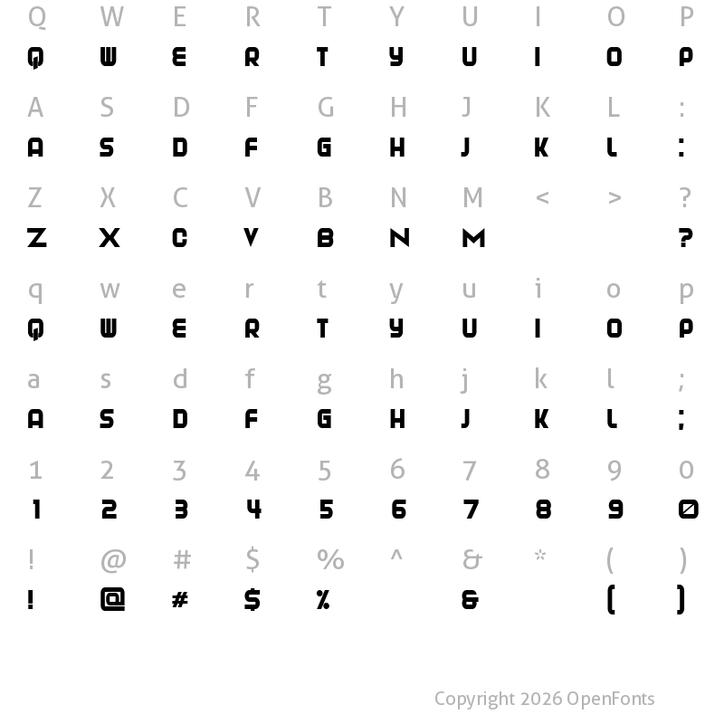 Character Map of Playa Regular