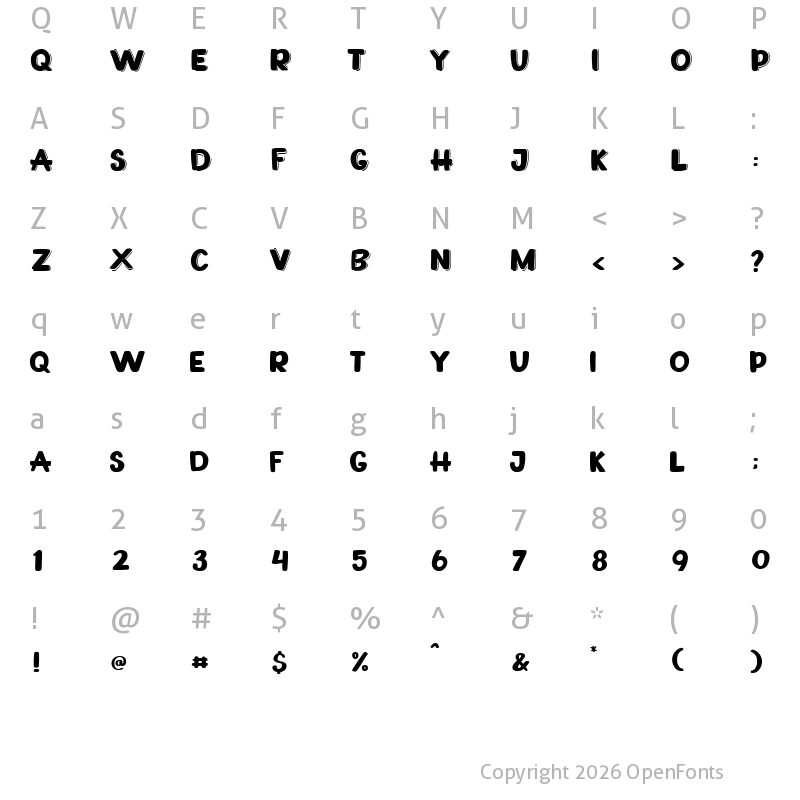 Character Map of Playfull Regular