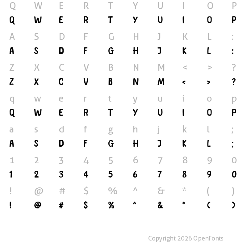 Character Map of Playgram Regular