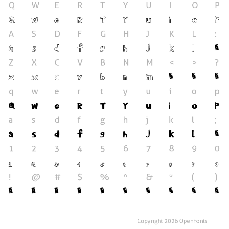 Character Map of PlayHouse Regular