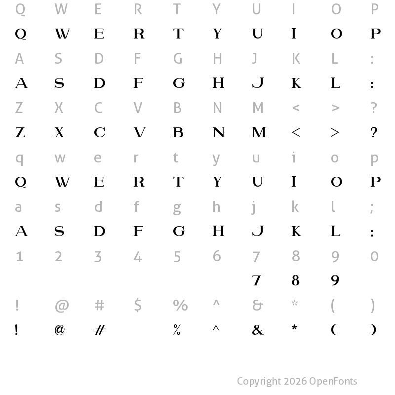 Character Map of Please Regular