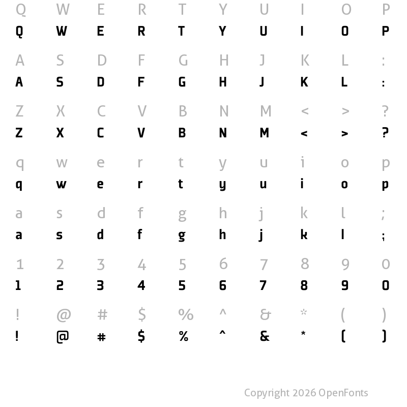 Character Map of Plexes Black