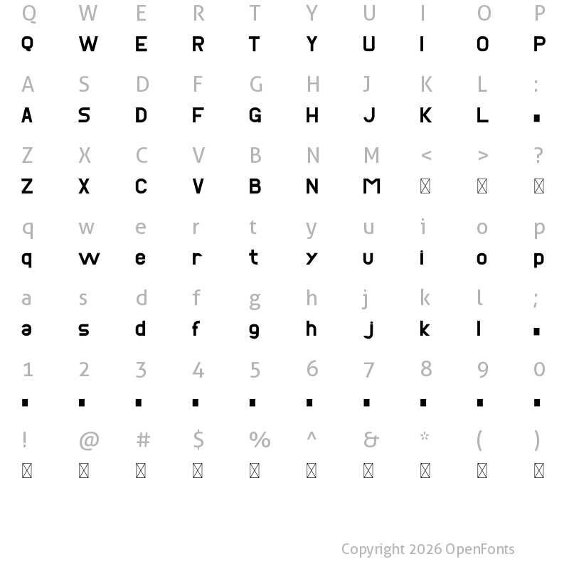 Character Map of Plusher Regular