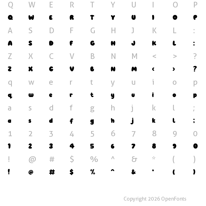 Character Map of Pobble Regular