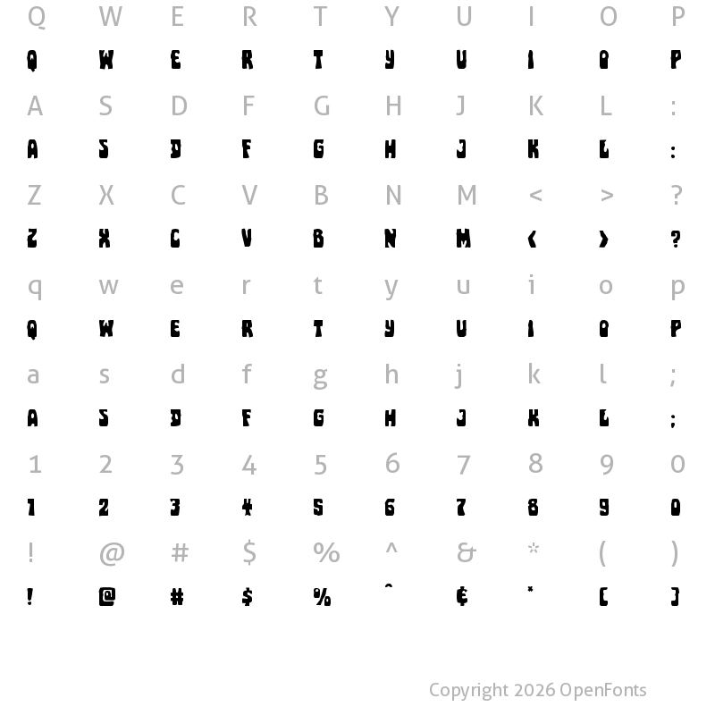 Character Map of Pocket Monster Expanded Expanded