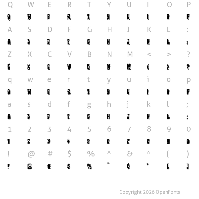 Character Map of Pocket Monster Punch Regular