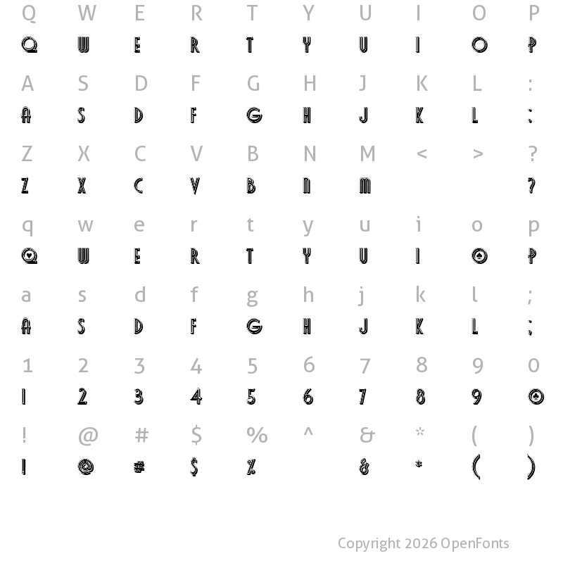 Character Map of Poker Regular