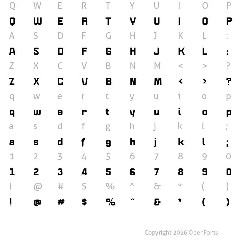 Character Map of Politica Black Xp