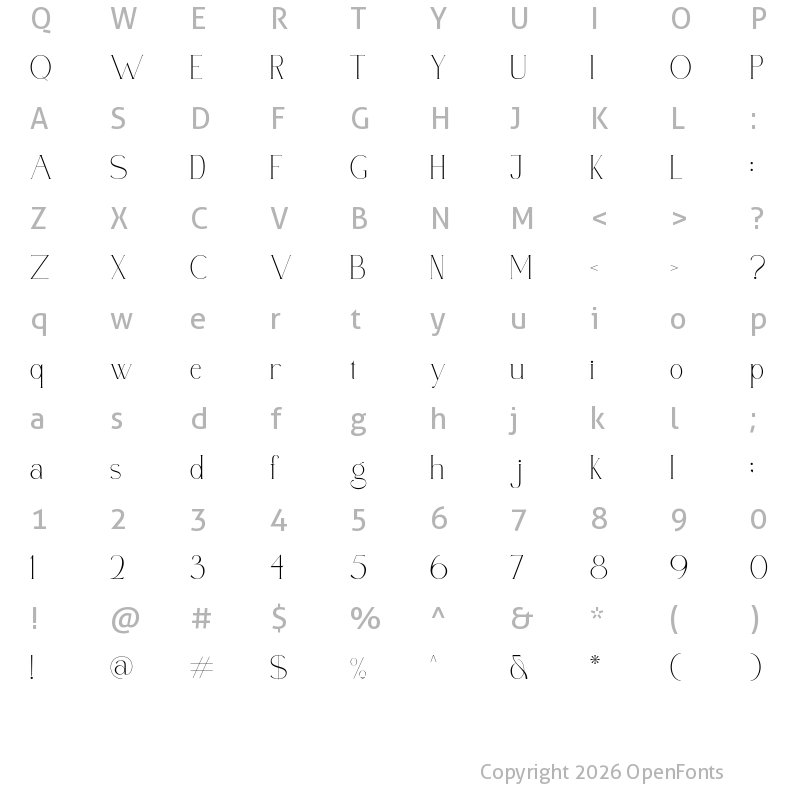 Character Map of Polyglot-Demo Regular