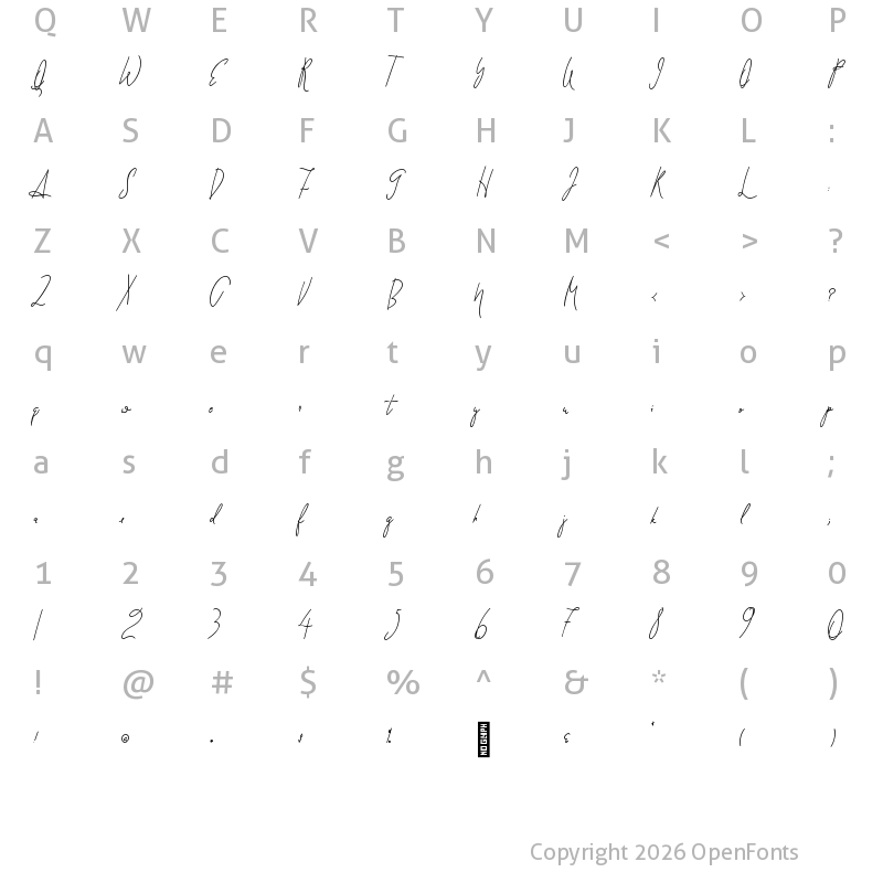 Character Map of Pomme Noir Regular