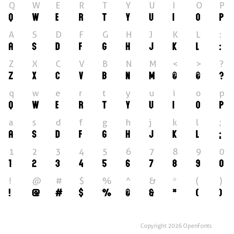 Character Map of Ponter PC Regular