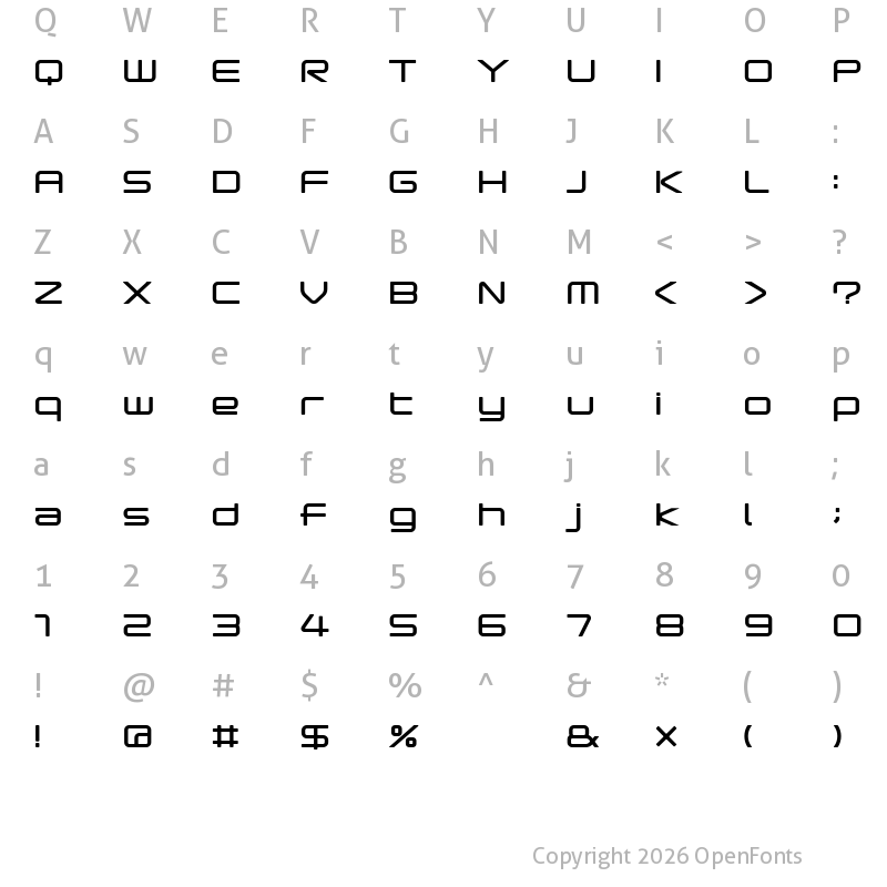 Character Map of popstarregular Regular