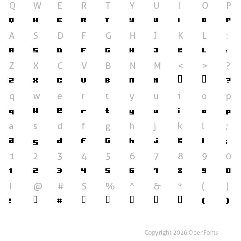 Character Map of Pormask Regular