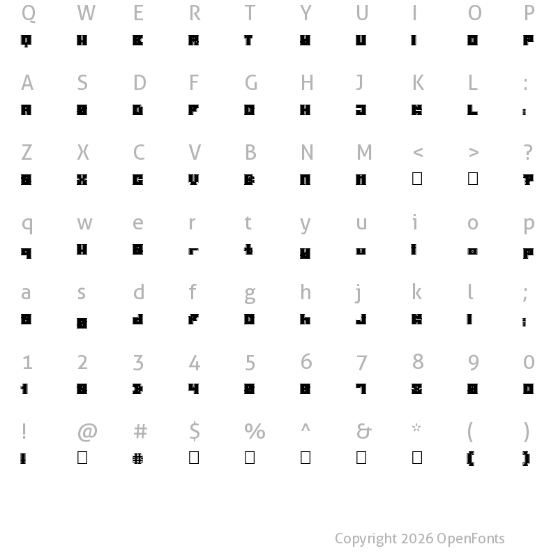 Character Map of PormaskInnebr?nnare Regular