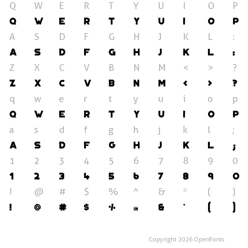 Character Map of Portico Distorted