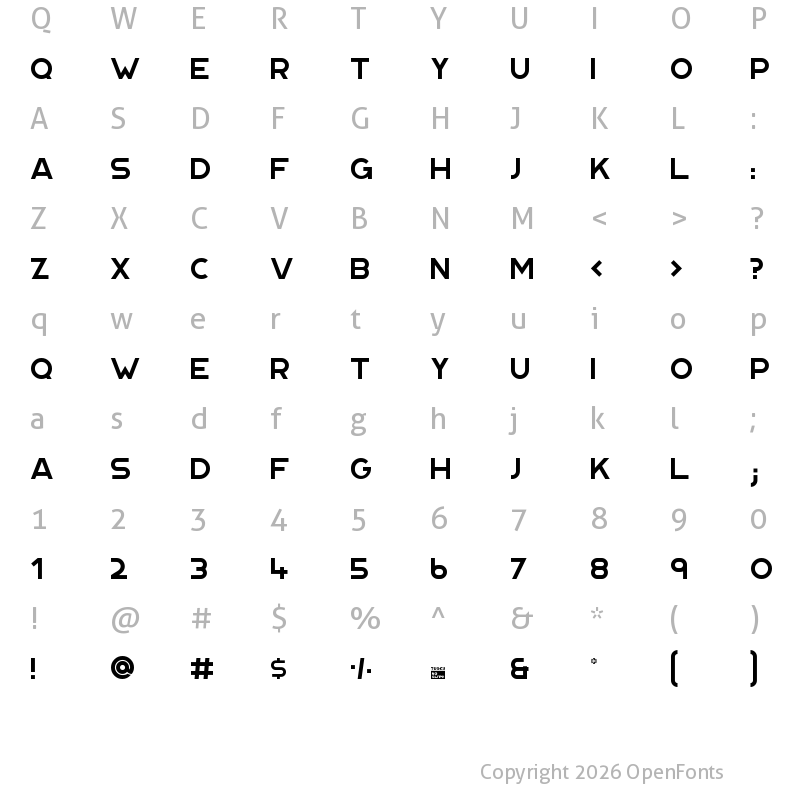 Character Map of Portico Light