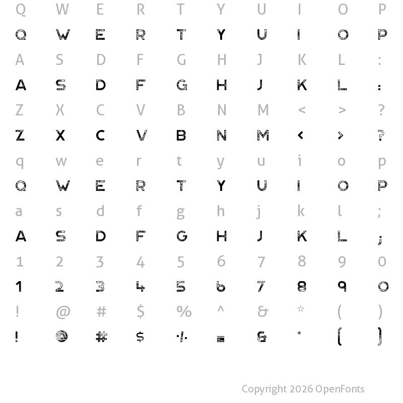 Character Map of Portico Light Rough
