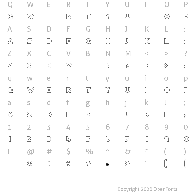 Character Map of Portico Outline