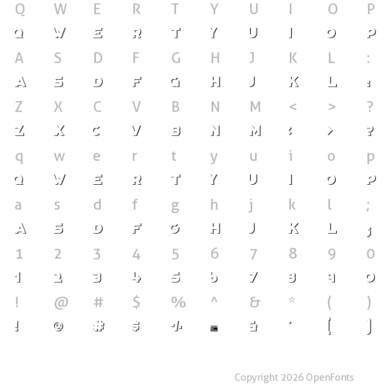 Character Map of Portico Shadow