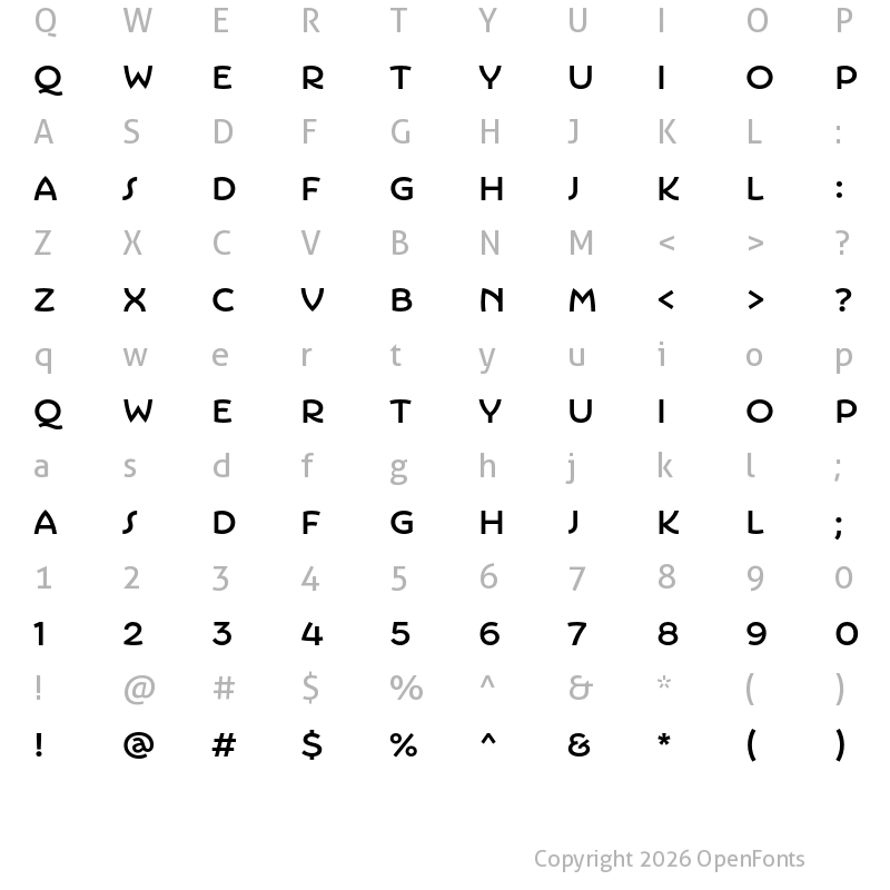 Character Map of Portofino Medium