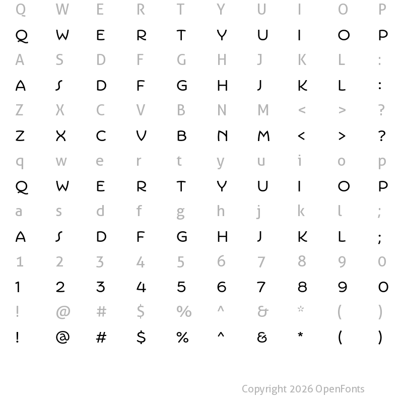 Character Map of Portofino Regular