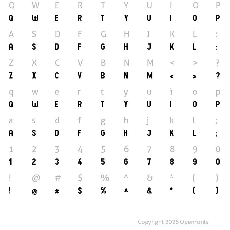 Character Map of PostBus Regular