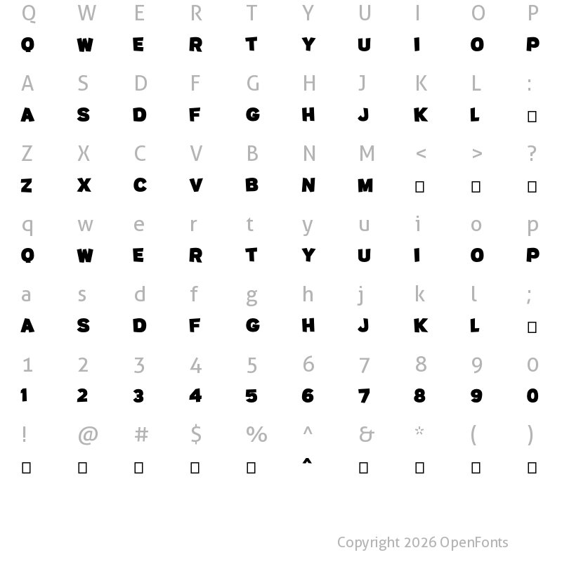 Character Map of Potato sans Black