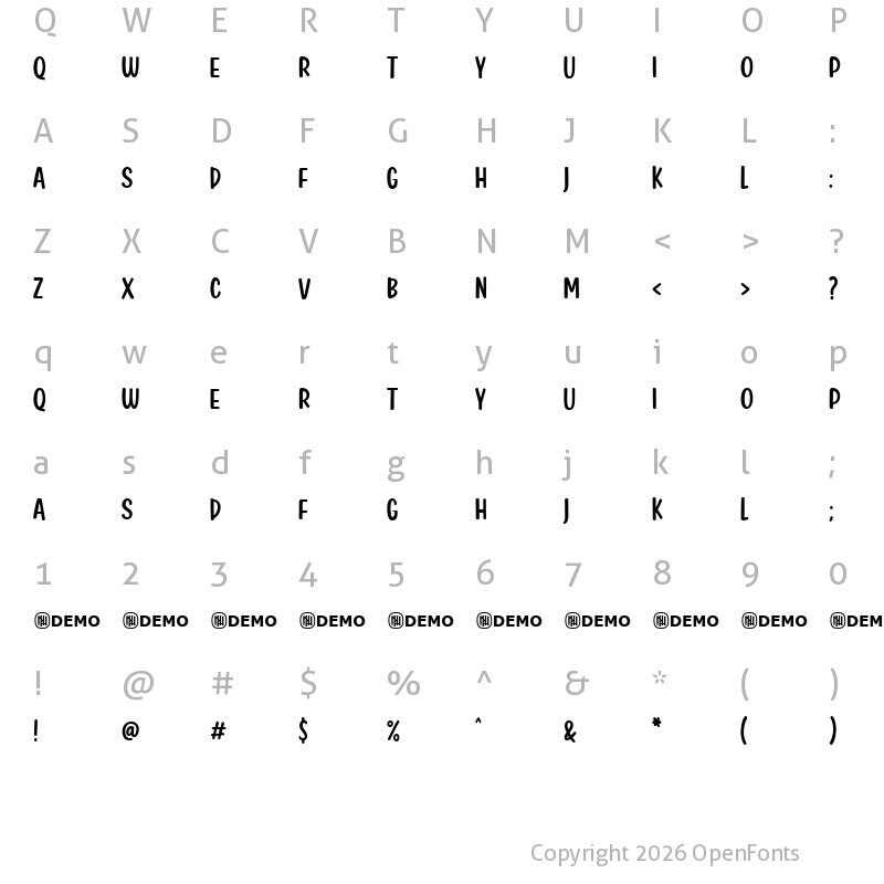 Character Map of Pottery Wheel Regular